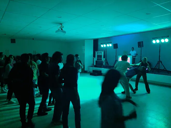 at the party