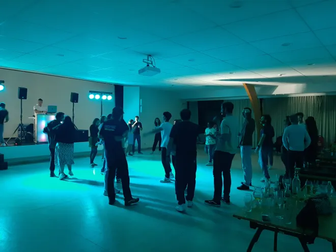 at the party